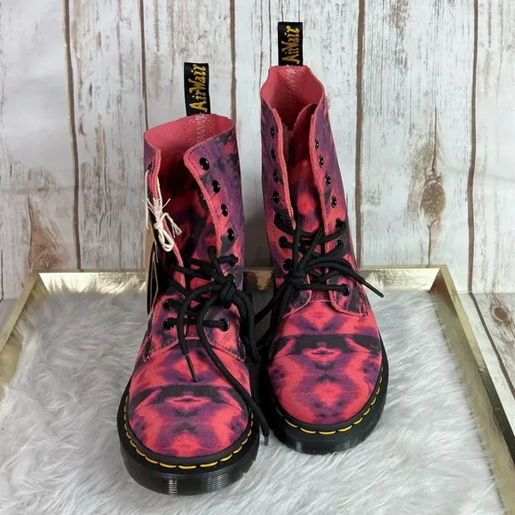 New Dr. Martens 1460 Pascal Tie Dye Suede Leather Lace up Boots