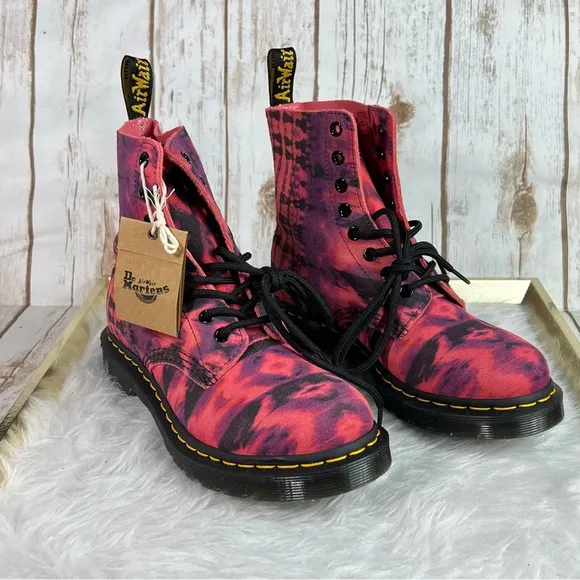 New Dr. Martens 1460 Pascal Tie Dye Suede Leather Lace up Boots