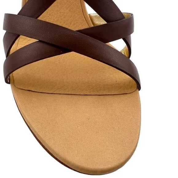 New DSQUARED2 Women US 8 Brown Shoes Leather Heels Ankle Strap Pump Sandals