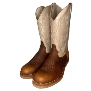 *NEW* DURANGO Women's 9 Cowgirl Boots Tan Beige Leather Round Toe Western Boho