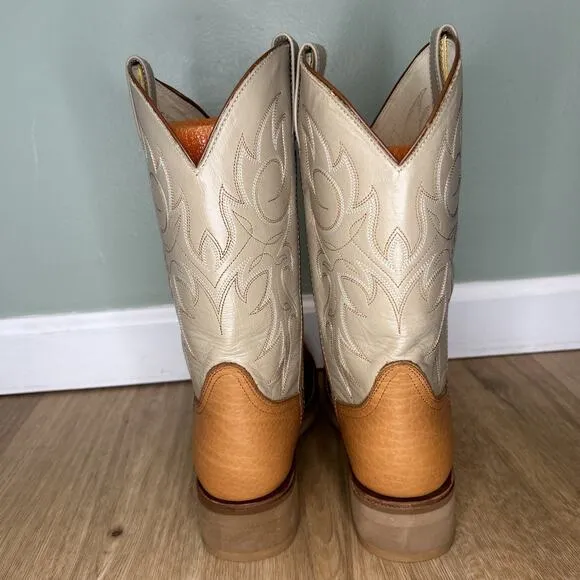 *NEW* DURANGO Women's 9 Cowgirl Boots Tan Beige Leather Round Toe Western Boho