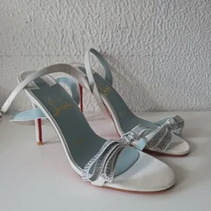 New Fashion design like LABOUTIN Elegant White and Silver  Heels size 39