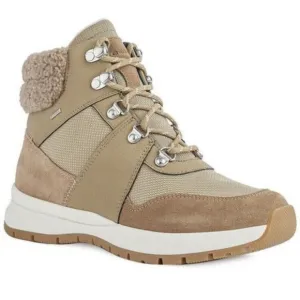NEW Geox Braies Suede-trim Boots Shoe Size 10 Women's Natural