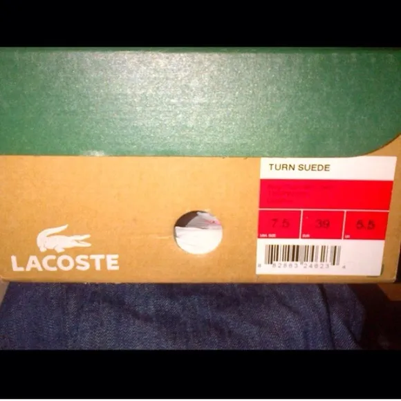 New in box Lacoste blue suede sneakers 7.5