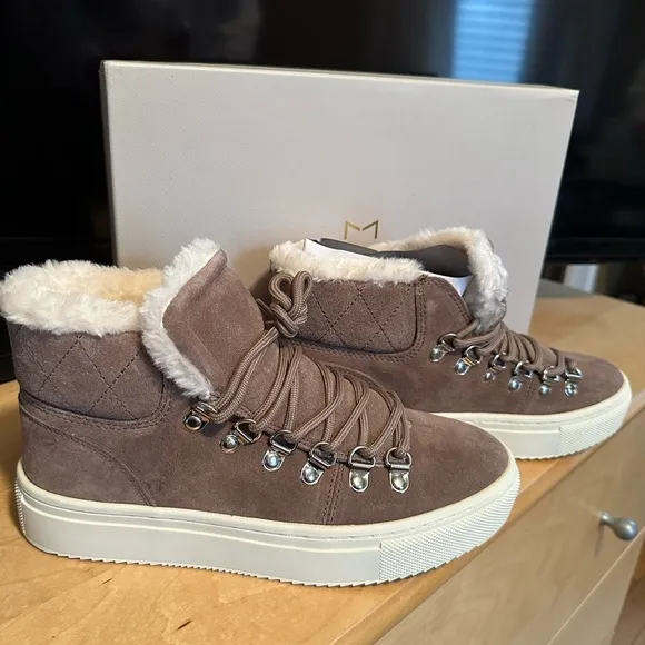 NEW in box Marc Fisher Sneakers with faux fur lining