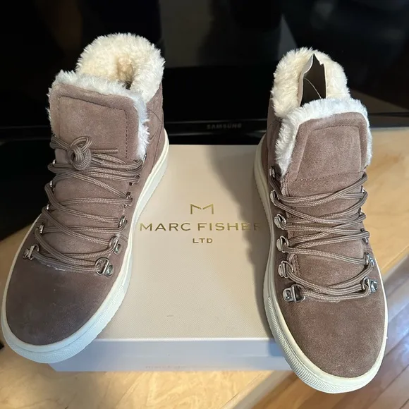 NEW in box Marc Fisher Sneakers with faux fur lining