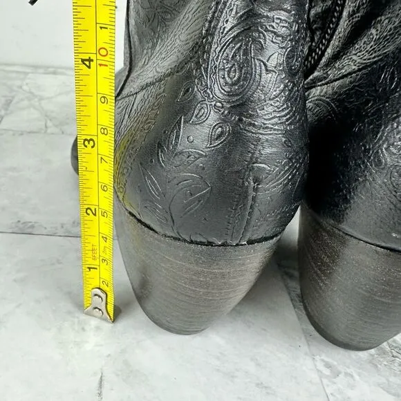 New I.N.K. Tooled leather boots booties size EU 37 Italy