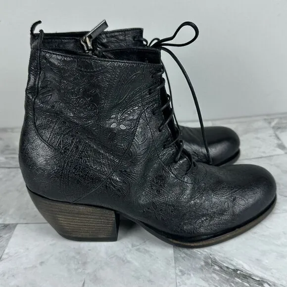 New I.N.K. Tooled leather boots booties size EU 37 Italy
