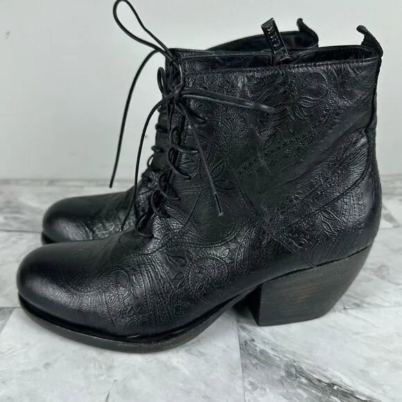 New I.N.K. Tooled leather boots booties size EU 37 Italy