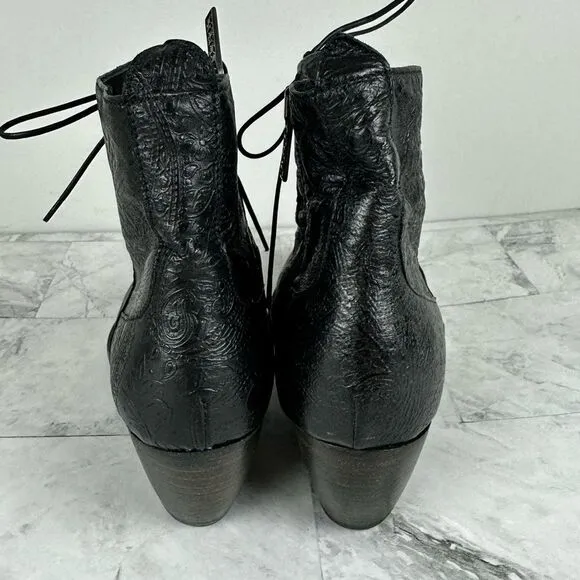 New I.N.K. Tooled leather boots booties size EU 37 Italy
