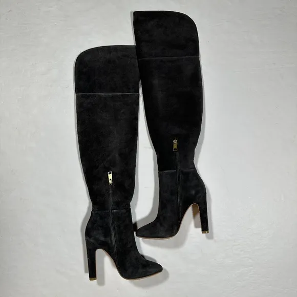 NEW Joie Bentlee Slouch Genuine Suede Leather Heel Over The Knee Boots Shoes 6