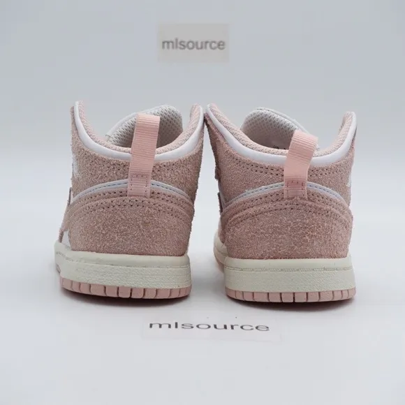 NEW Jordan 1 Mid SE Suede Sneakers FN7537-161 White/Legend Pink