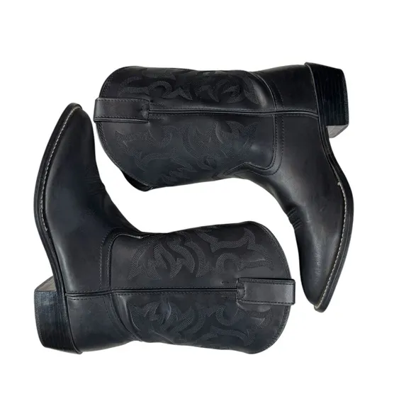 New Justin Kids Classic Round Toe Boots Black Size 4.5 Western Leather