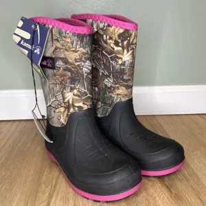 *NEW* KAMIK Girls Sz 1 Boots Bluster 2 Kids Youth Pink Camo Waterproof Insulated