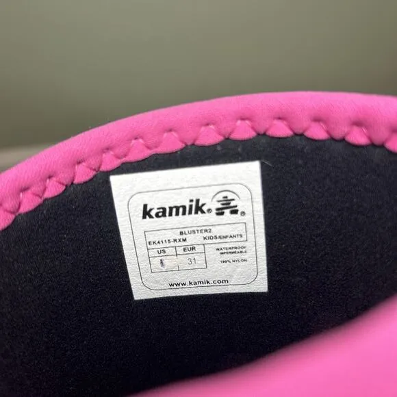 *NEW* KAMIK Girls Sz 1 Boots Bluster 2 Kids Youth Pink Camo Waterproof Insulated