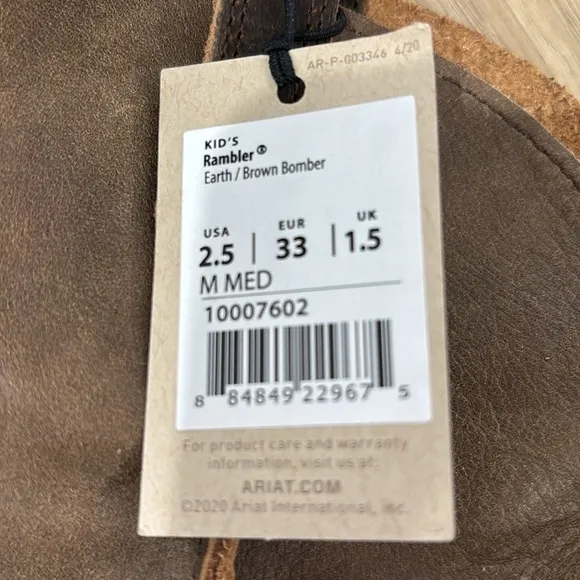 NEW Kids Ariat Rambler Cowboy Boots