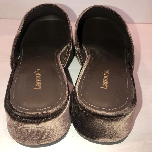 New Larroude x Anthropologie Miso Flatform Espresso Velvet Clogs Shoes sz 8