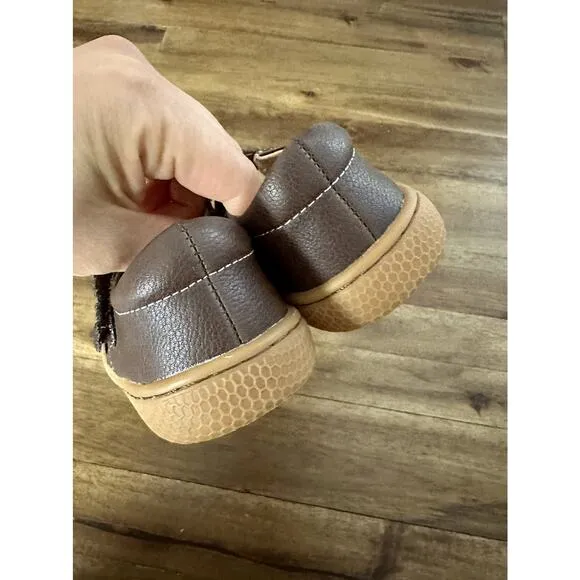 NEW Livie &amp; Luca Mocha Brown Leather Ruche Classic Mary Jane Shoes Velcro 9