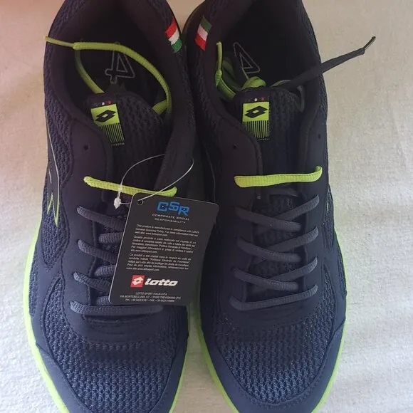 New Lotto Navy Neon Green Sneakers. Men 11,5