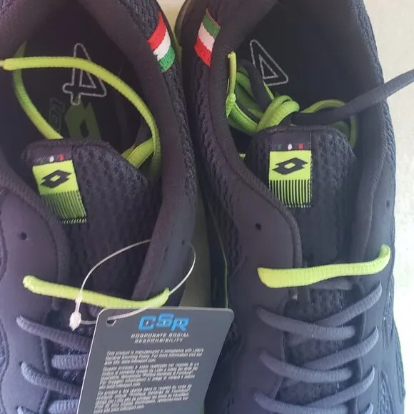 New Lotto Navy Neon Green Sneakers. Men 11,5