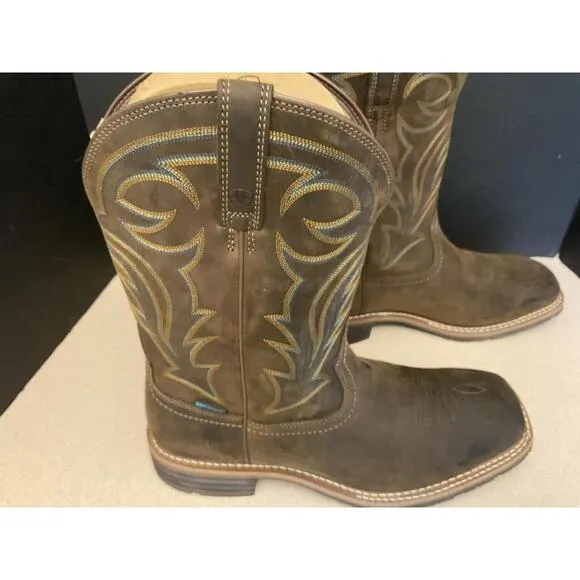 New! Mens Ariat Hybrid Rancher Waterproof Western Boots. Size 13D. Awesome Boots