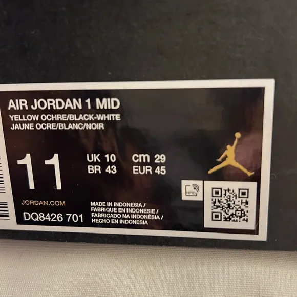 NEW MENS Jordan 1 Mid Yellow Ochre - DQ8426-701 SNEAKERS SHOES SIZE 11 WITH BOX