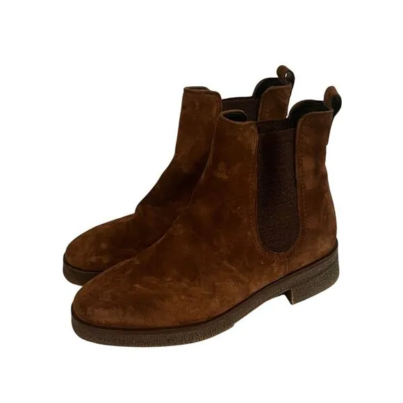 NEW Paul Green Sunny Chelsea Boots •US 7.5• Ankle Toffee Soft Suede Brown $585