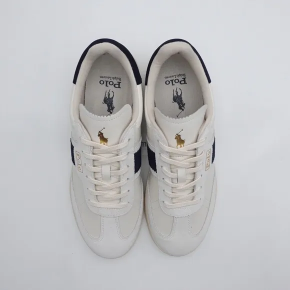 NEW Polo Ralph Lauren Heritage Aera Suede Sneakers 809931579001 Cream