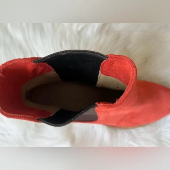 NEW Poppy Barley Suede Burnt Orange Chelsea Boots Size 8 39