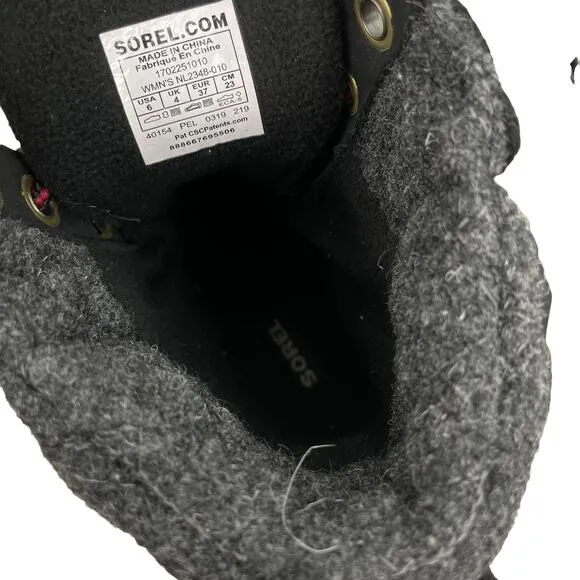 NEW Sorel Slimpack II Waterproof Leather Ankle Boots Black Size 6