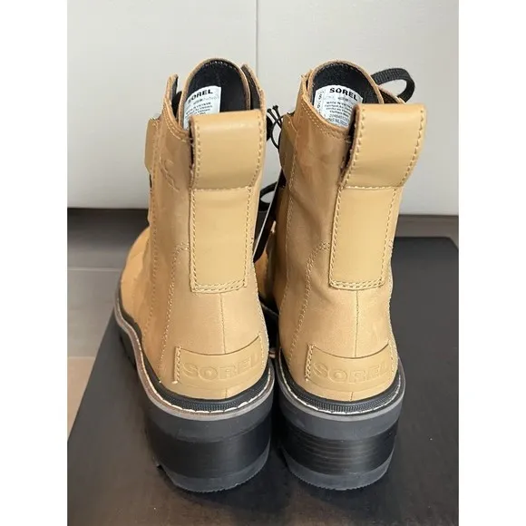 New Sorel WOMEN JOAN NOW LACE BOOTS WATERPROOF LEATHER 8 Tan
