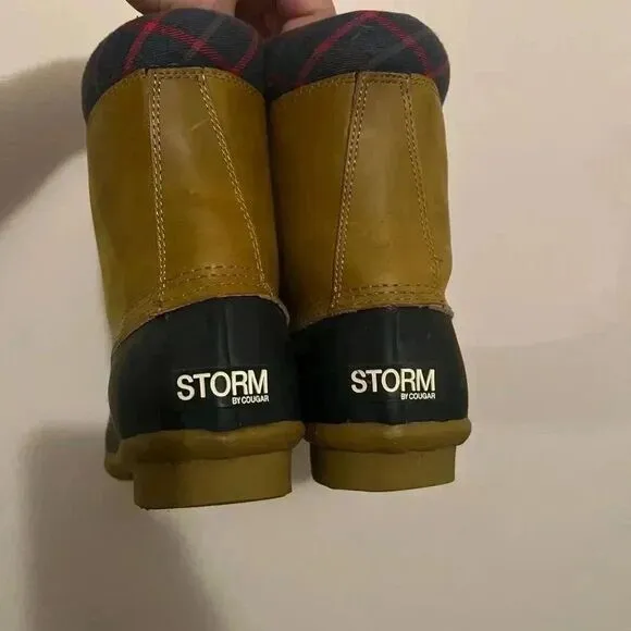 NEW Storm by Cougar ROGER Navy Tan Womens Waterproof Rain Boots