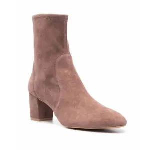 New Stuart Weitzman Women’s Yuliana‎ 60MM Block Heel Suede Ankle Boots