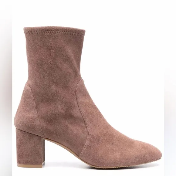 New Stuart Weitzman Women’s Yuliana‎ 60MM Block Heel Suede Ankle Boots
