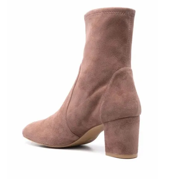 New Stuart Weitzman Women’s Yuliana‎ 60MM Block Heel Suede Ankle Boots