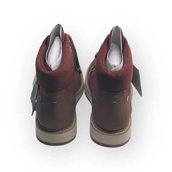 new Toms ☀︎︎ Mesa Waterproof Leather Bootie ☀︎︎ Hiking Boot ☀︎︎ Penny Brown ☀︎