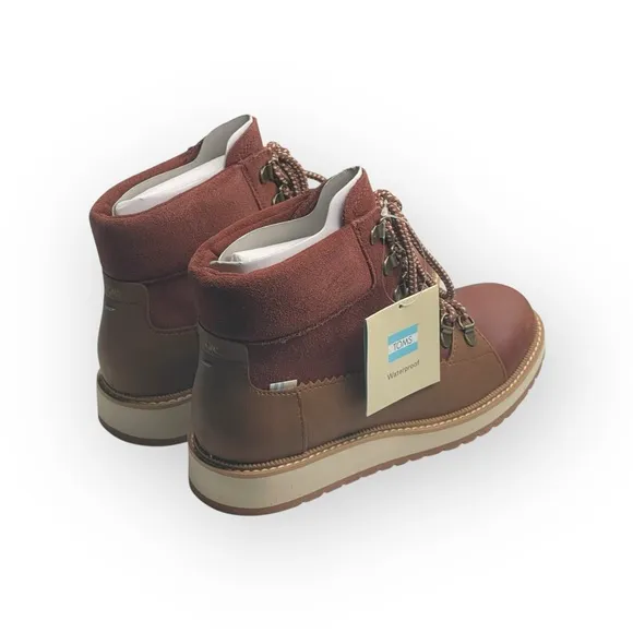 new Toms ☀︎︎ Mesa Waterproof Leather Bootie ☀︎︎ Hiking Boot ☀︎︎ Penny Brown ☀︎