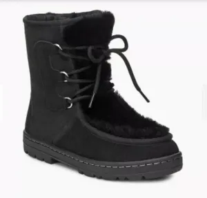 New Ugg MUKLUK REVIVAL 10 Black Leather Suede Fur Sheepskin Wm Boots Eu 41 $240