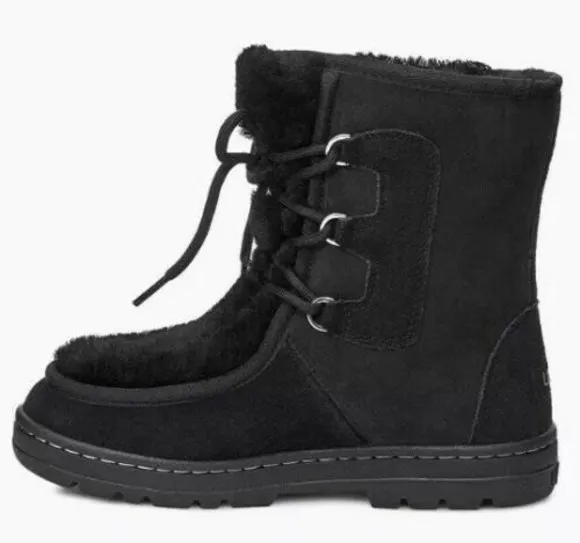 New Ugg MUKLUK REVIVAL 10 Black Leather Suede Fur Sheepskin Wm Boots Eu 41 $240