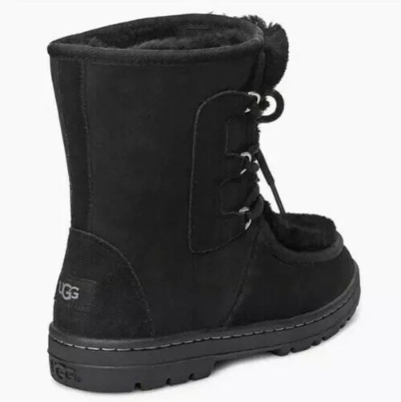 New Ugg MUKLUK REVIVAL 10 Black Leather Suede Fur Sheepskin Wm Boots Eu 41 $240