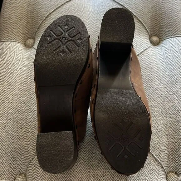 New Ugg Australia Kassi Shearling Cliff Slip On Sz 7 Chocolate Leather Shoes