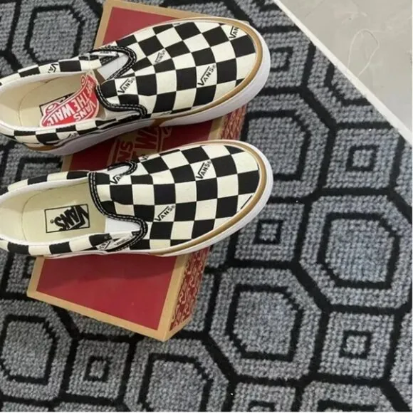 New VANS Era Stacked Checkerboard Slip On Canvas Shoes