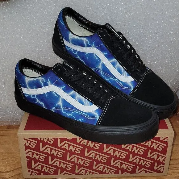 New Vans Old Skool Lightning Bolt Galaxy Shoes Rare Size M 9 W 10.5