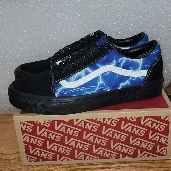 New Vans Old Skool Lightning Bolt Galaxy Shoes Rare Size M 9 W 10.5