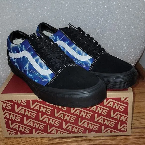 New Vans Old Skool Lightning Bolt Galaxy Shoes Rare Size M 9 W 10.5