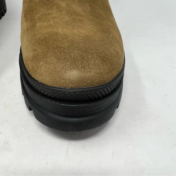 NEW Veronica Beard Winnie Suede Lug Sole Heeled Chelsea Boots Size 10.5 Moss