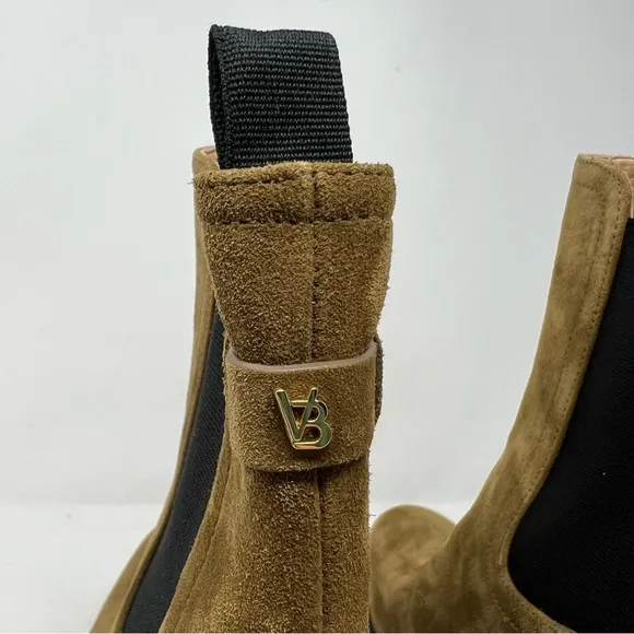 NEW Veronica Beard Winnie Suede Lug Sole Heeled Chelsea Boots Size 10.5 Moss