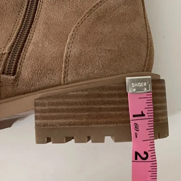 NEW Vince Camuto Fawdry Combat Boots Womens 7.5M Wild Mushroom Tan Leather