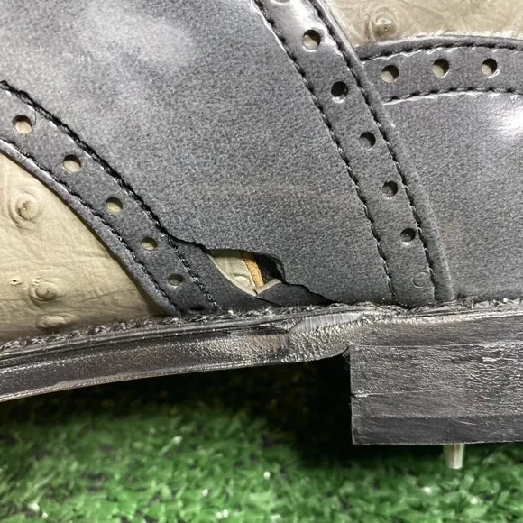 NEW - VINTAGE DEXTER CLASSIC GOLF SHOES - OSTRICH PRINT - MENS SZ 10.5 - READ
