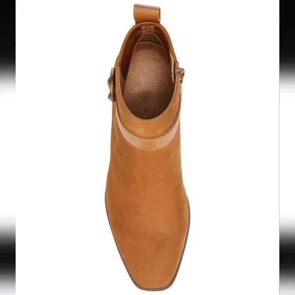 New VIONIC Tenley Bootie (Women) soft suede yellow brown orangish boots size 6